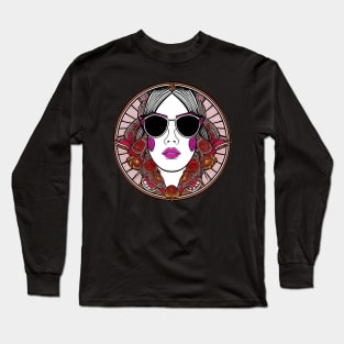 Cool vintage woman with sunglasses | Long Sleeve T-Shirt